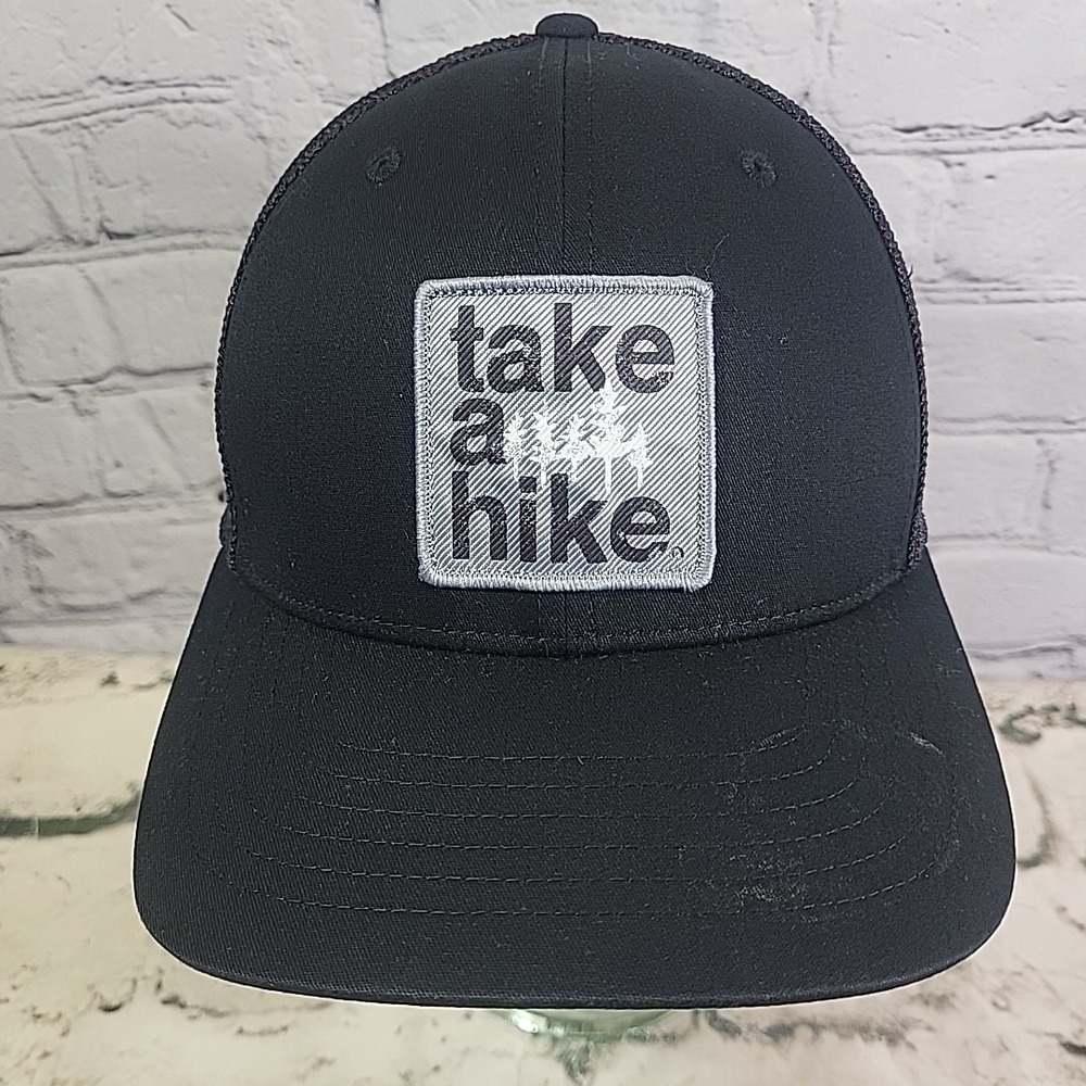 Columbia Take A Hike Flexfit Hat Mens One Size‎ Black Fotted Meshback Ball Cap